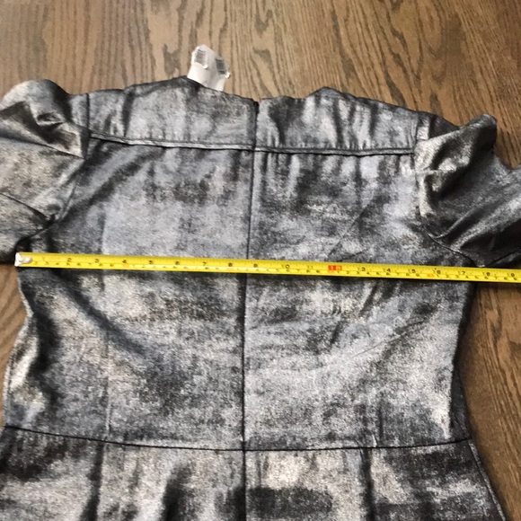 Something Navy Foil Shimmer Silver Mini Dress - Picture 7 of 8